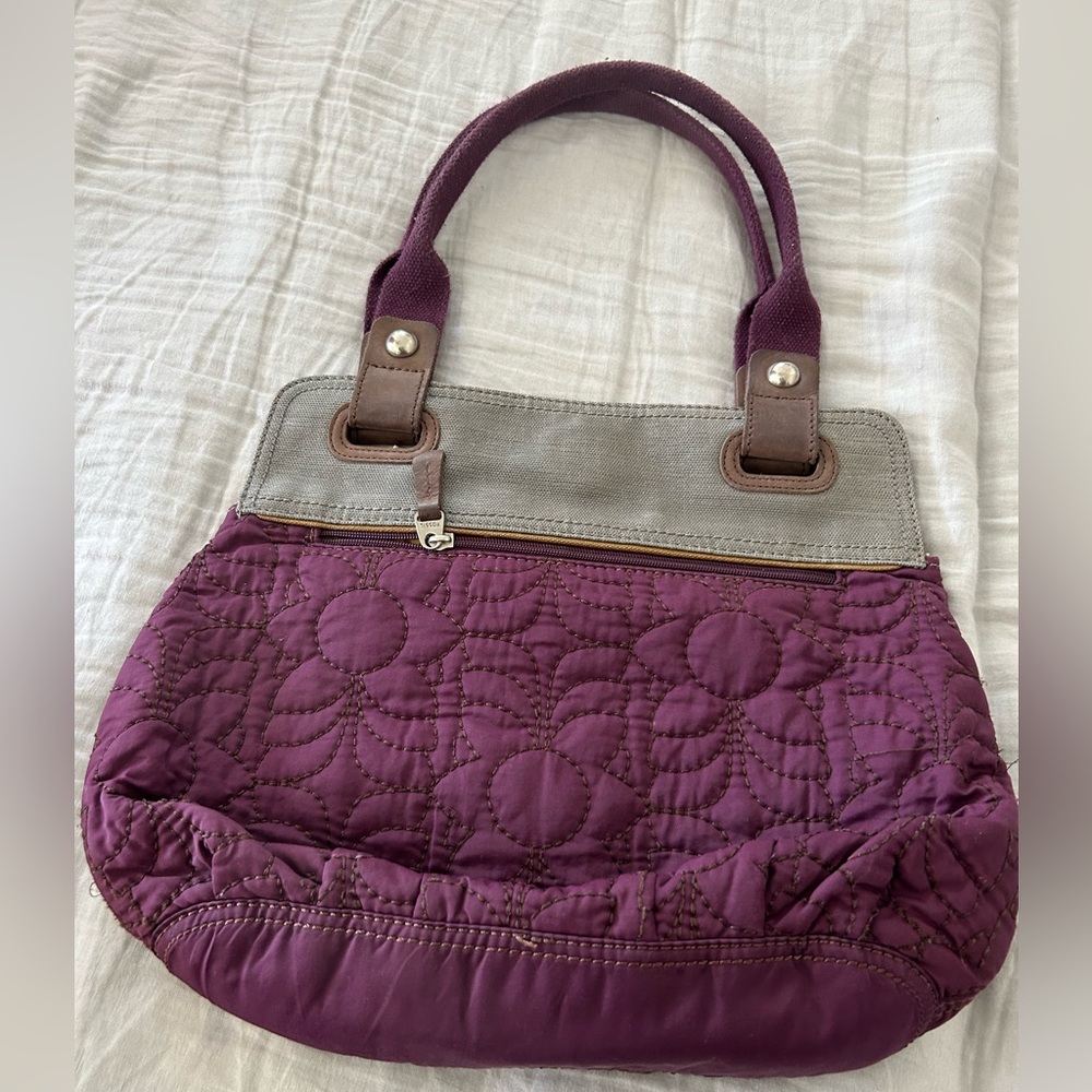 Fossil keyper plum quilted leather accent purse - Picture 4 of 7